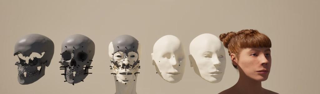 Reconstructie van schedel naar meisje