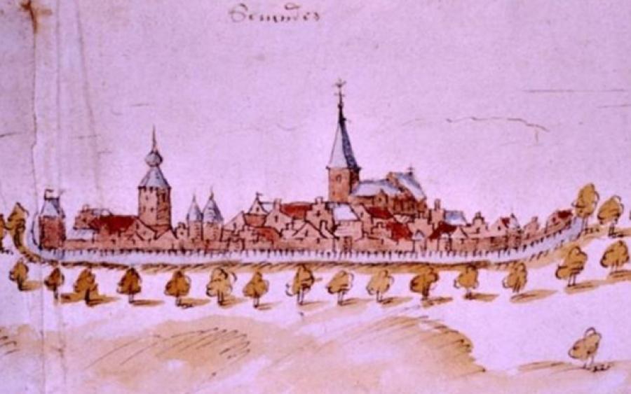 Tekening van Zevenaar in 1577